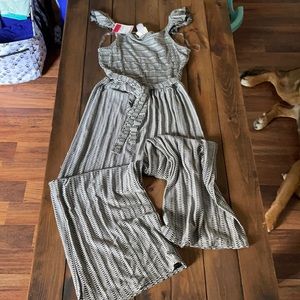 Black and white tank jumpsuit